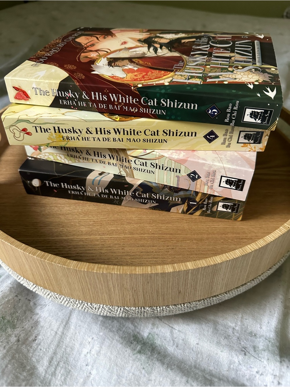 The Husky & His White Cat Shizun Danmei Volumes 1,2,4,5 — Multicolor Spine Set